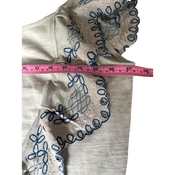 Umgee Eyelet Embroidered Top Ruffle Fairy Boho Cottage Butterfly Scoop Back Sz S - Picture 6 of 11